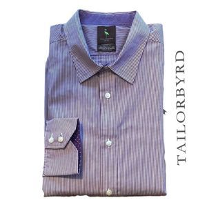 Tailorbyrd‎ Dress Shirt - Purple/White Stripe Size XL